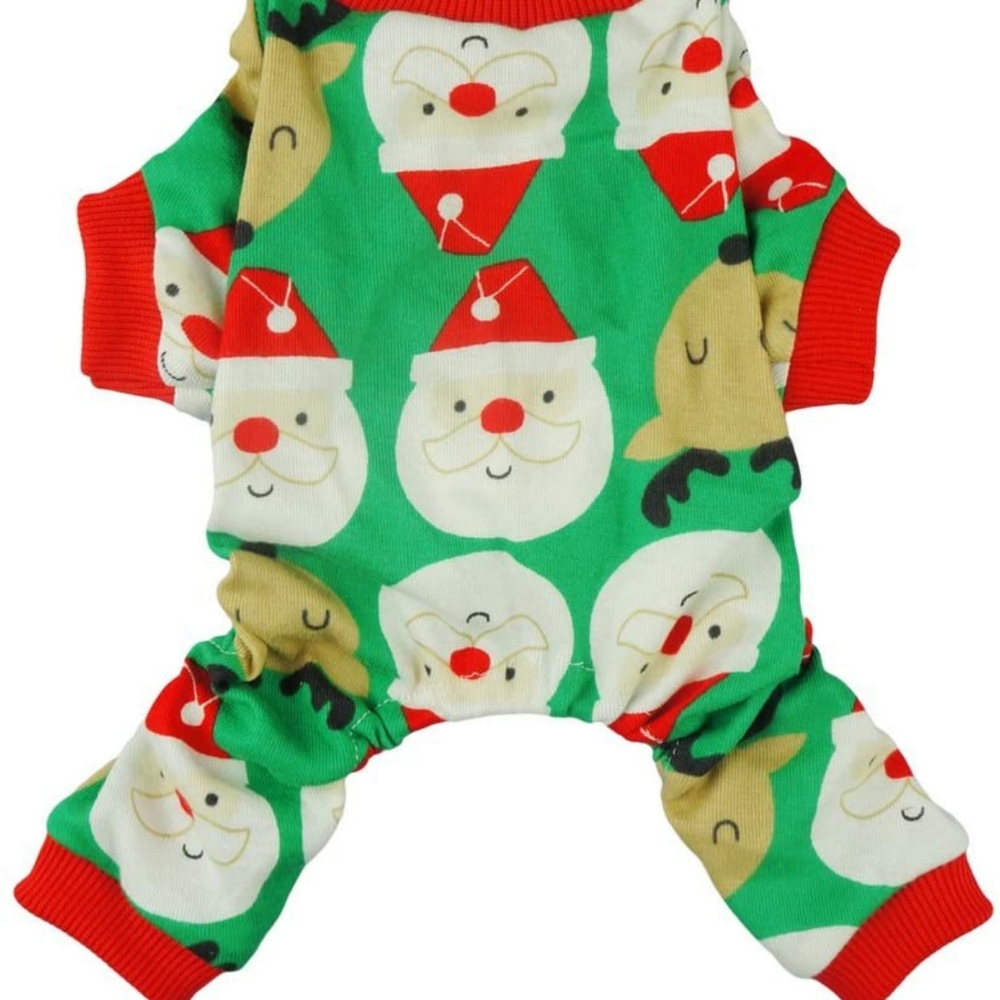 Santa Reindeer Pet Christmas Dog Pajamas Shirts Xmas pj's jammies Onesie